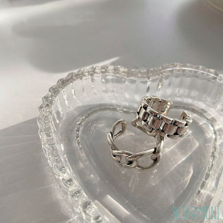 【送料無料】 リクレイム ヴィンテージ レディース リング アクセサリー Reclaimed Vintage unisex 2-pack chunky rings in silver silver
