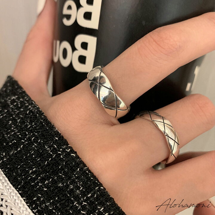 楽天市場】ヴィンテージ キルティングリング 2点セット シルバー  