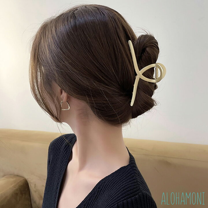 バンスクリップ マット ゴールド ヘアクリップ バレッタ まとめ髪 髪飾り ヘアアクセサリー ヘアピン 髪留め ヘアアレンジ アクセント レディース 大人かわいい 韓国 オルチャン ALOHAMONI @海外輸入アクセサリー 韓国 アクセ オシャレ ヘアクリップ ゴールド ジッケピン バンスクリップ 纏め