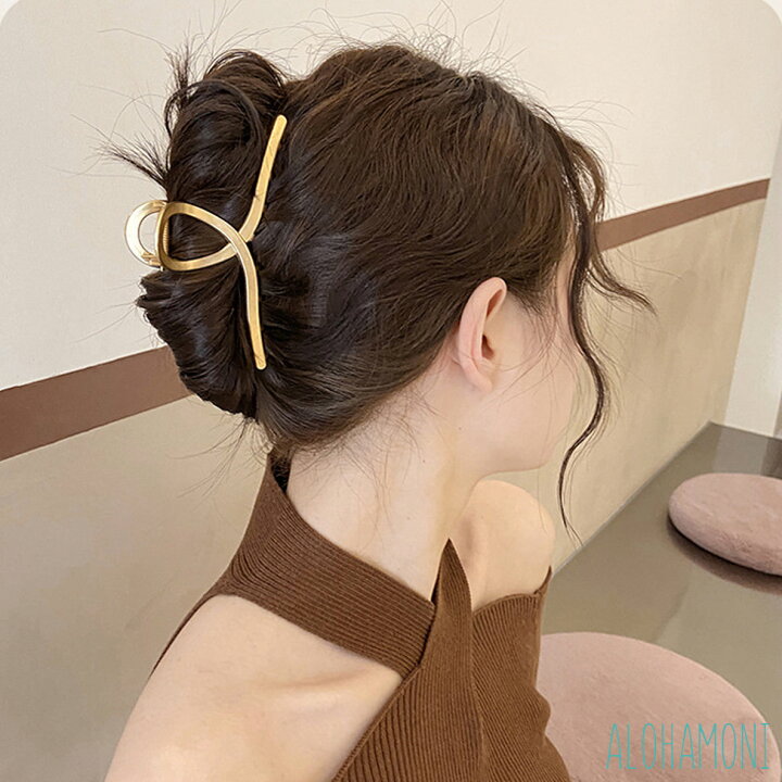 楽天市場】バンスクリップ マット ゴールド ヘアクリップ バレッタ 