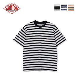 【SALE 20%OFF】DANTON（ダントン）レディース コットンポリエステル ポケットTシャツ ボーダー 半袖 POCKET T-SHIRT　DT-C0197 TCB　日本正規代理店商品