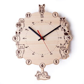 壁時計 掛け時計 ヤマト工芸 キャットクロック YK18-003 / CATS clock ネコ 時計