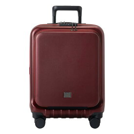 キャリーケース スーツケース MILESTO フロントポケットキャリー キャビンサイズ ストッパー付 レッド MLS589