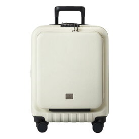 キャリーケース スーツケース MILESTO フロントポケットキャリー キャビンサイズ ストッパー付 ホワイト MLS589