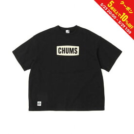 最大10％OFFクーポン 【お買い物マラソン限定】 チャムス メンズ アウトドア 半袖Tシャツ OVSD S/S CHUMS Lg Crew Top LP CH00-1385 K069 : ブラック×グレー CHUMS