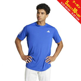 最大10％OFFクーポン 【お買い物マラソン限定】 アディダス メンズ テニス クラブ スリーストライプス テニス 半袖Tシャツ IP1892 : ブルー adidas