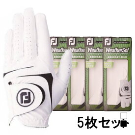 最大10％OFFクーポン 5枚セット フットジョイ 秋 冬 メンズ ゴルフグローブ 18 ウェザーソフ FootJoy