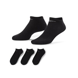 ナイキ ソックス 靴下 3P エブリデイ クッション ノーショウ ソックス SX7673 010 3足組ソックス ： ブラック NIKE 2303_ms