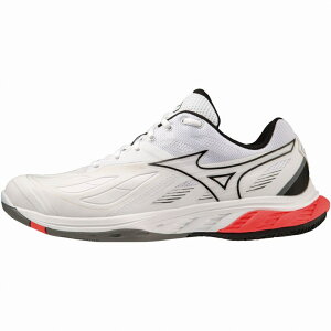 最大10%OFFクーポン 【10/30】 ミズノ WAVE FANG 2 ウエーブファング 2 71GA231321 メンズ レディス バドミントン シューズ 3E : ホワイト×ライトグレー MIZUNO