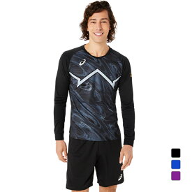 最大10％OFFクーポン 【11/4〜11/11】 アシックス メンズ レディス バレーボール 長袖Tシャツ COOL GRAPHIC LS T SHIRT クールグラフィック長袖シャツ 2051A343 asics