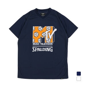 スポルディング メンズ レディス バレーボール 半袖プラクティスシャツ バレーボールTシャツ MTV ボールロゴ SMT210640 SPALDING