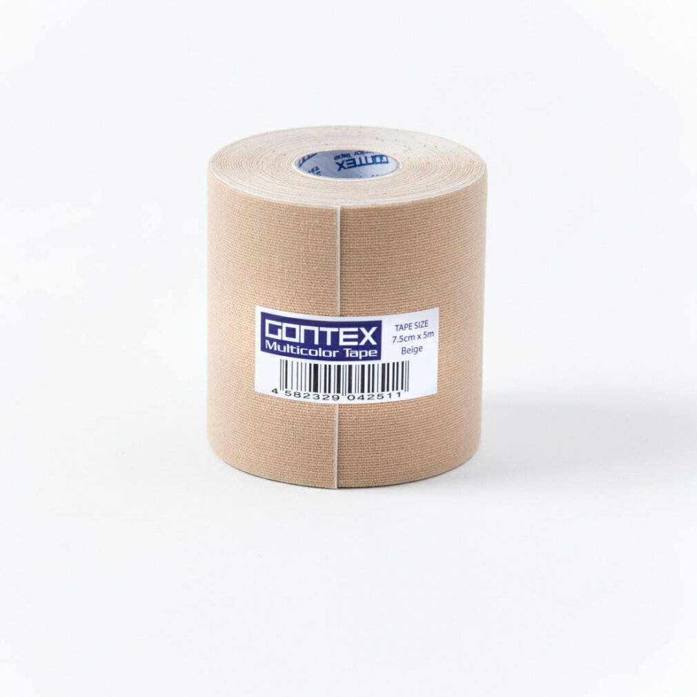 ゴンテックス 7.5cm×5m マルチカラー伸縮性ロールテープ ベージュ GTRT021BGS 伸縮テーピング 伸縮ロールテープ GONTEX