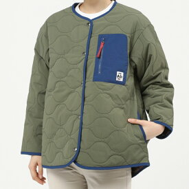 チャムス レディース アウトドアジャケット Reversible Quilting Jacket CH18-1214 M022 : カーキ CHUMS