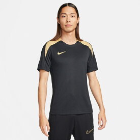 最大10％OFFクーポン ナイキ メンズ サッカー/フットサル 半袖シャツ Dri-FIT ストライク S/S トップ FN2400-011 : ブラック×ゴールド NIKE