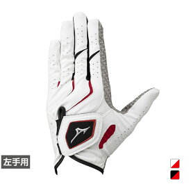 最大10％OFFクーポン 【5/9〜5/16】 ミズノ ゴルフウェア ゴルフグローブ W-GRIP(ダブルグリップ) 左手用 (5MJML40101) メンズ : ホワイト×レッド MIZUNO