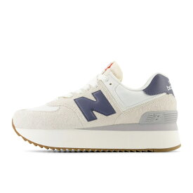 ニューバランス 574+ WL574Z QA B レディース 厚底 スニーカー ： ライトグレー×ブラック New Balance