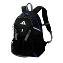 アディダス ボール用デイパック 24L 黒色×青色 (外付けネットタイプ) ADP43BKB サッカー/フットサル バックパック adidas