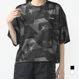 5/20限定★抽選で最大100％Pバック コンバース レディース 半袖 機能 Tシャツ CS CAMO WIDE TEE 4430007スポーツウェア Converse