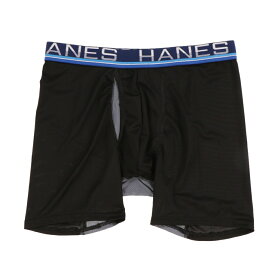 最大10％OFFクーポン 【5/30 0:00〜23:59】 ヘインズ メンズ ショーツ 1P Boxer Brief TSP X-TEMP HM6EZ110 096 ： ブラック×ネイビー Hanes