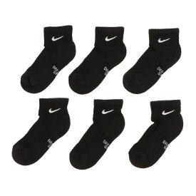 最大10％OFFクーポン 【7/4〜7/11】 ナイキ ジュニア キッズ 子供 ソックス 靴下6P YA エブリデイ クッション アンクル ソックス SX6912 010 ： ブラック NIKE