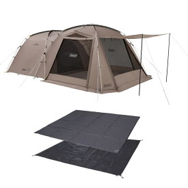 1/15限定★抽選で最大100％Pバック コールマン タフ2ルーム/3025 グレージュ ＆ AOD マット＋シート セット 2206748 キャンプ スクリーンテント Coleman camp_peg