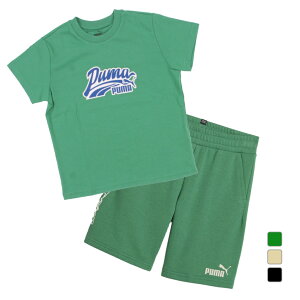 最大10%OFFクーポン 【10/24〜10/27】 プーマ ジュニア キッズ 子供 半袖 Tシャツ ショートパンツ 上下セット 680549 681386 トレーニングウェア PUMA tee_set