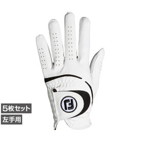最大10％OFFクーポン 【5/9〜5/16】 5枚セット フットジョイ ゴルフウェア ゴルフグローブ ウェザーソフ ショート 左手用 FGWF23ST メンズ : ホワイト FOOT JOY FJ