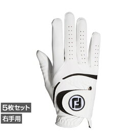 最大10％OFFクーポン 【5/9〜5/16】 5枚セット フットジョイ ゴルフウェア ゴルフグローブ ウェザーソフ 右手用 FGWF23LH メンズ : ホワイト FOOT JOY FJ