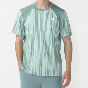 最大10%OFFクーポン 【10/24〜10/27】 アシックス メンズ 陸上/ランニング 半袖Tシャツ ROAD ALL OVER PRINT SS TOP 2011D092 : グリーン asics