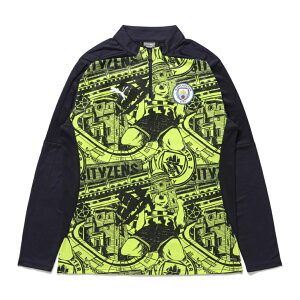 プーマ メンズ サッカー 24-25 マンチェスター シティFC プレマッチ 1/4 ジップ トップス MCFC PREMATCH 1 4 ジップ トップ 777579 : イエロー PUMA