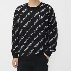 最大10%OFFクーポン 【10/30】 パーリーゲイツ ゴルフウェア 長袖セーター 秋 冬 カシミヤ混総柄 ロゴ柄 (0534270003) メンズ PEARLY GATES