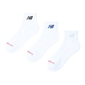 1/25限定★抽選で最大100％Pバック ニューバランス ソックス 靴下 ミッドレングス3Pソックス LAS55637 WT ： ホワイト New Balance