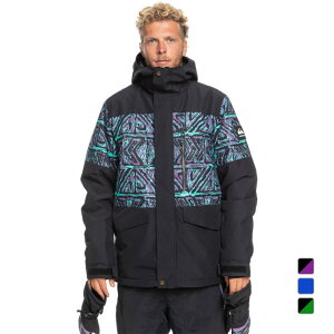 最大10%OFFクーポン 【10/30】 クイックシルバー メンズ スノーボード ジャケット MISSION PRINTED BLOCK JK EQYTJ03339 22-23年モデル QUIKSILVER