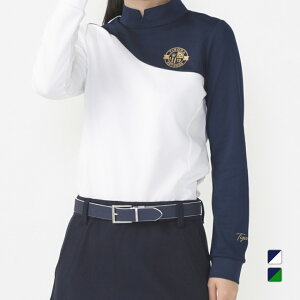 最大10%OFFクーポン 【10/30】 ティゴラ レディース ゴルフウェア 長袖シャツ 秋 冬 長袖切替モックネックシャツ 切替 ストレッチ 吸水速乾 UVカット(UPF50+) (TR-1L2514H) TIGORA