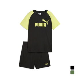 最大10％OFFクーポン 【7/18〜7/26】 プーマ ジュニア キッズ 子供 Tシャツ ハーフパンツ セット ESS NO.1 ロゴ ポリ Tシャツ AND ショーツ セット B 687868 スポーツウェア PUMA
