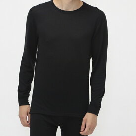 ティゴラ iHEAT アイヒート 吸湿発熱 メンズ 長袖 インナーシャツ メリノウール100％ メンズ クルーネック長袖 TR-9CA1684TL ： ブラック TIGORA