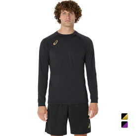 最大10％OFFクーポン 【11/4〜11/11】 アシックス メンズ レディス バレーボール 長袖Tシャツ プラクティス長袖シャツ(背面ビックロゴ) 2053A216 asics