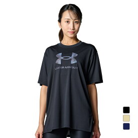2/10限定★抽選で最大100％Pバック アンダーアーマー レディース 半袖 機能 Tシャツ UAテック オーバーサイズド ビッグロゴ Tシャツ 6007702 スポーツウェア UNDER ARMOUR