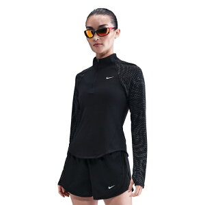 10/25限定★抽選で最大100%Pバック ナイキ レディス ランニングウェア 長袖Tシャツ テンポ フラッシュ ウィメンズ Dri-FIT 1/4-Zip ランニングトップ HV2997-010 : ブラック NIKE