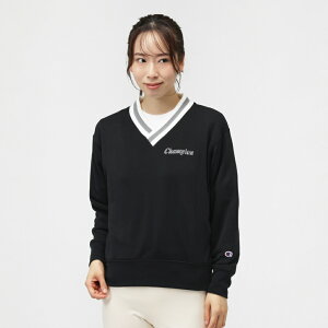 最大10%OFFクーポン 【10/24〜10/27】 チャンピオン レディース ゴルフウェア 長袖トレーナー 秋 冬 Vネックスウエットシャツ ストレッチ・軽量・吸汗速乾 (CW-CG002) Champion