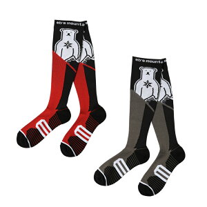 ebs メンズ スキー/スノーボード ソックス COMPRESSION MANIA_BEAR_ 4500461 : レッド×グレー ebs