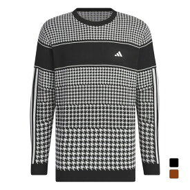最大10％OFFクーポン 【2/4〜2/10】 アディダス ゴルフウェア 長袖シャツ 秋 冬 PRIMEKNIT ハウンドトゥース セーター (JSC16) メンズ adidas