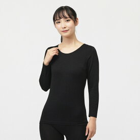 12/5限定★抽選で最大100％Pバック ティゴラ iHEAT アイヒート 吸湿発熱 レディース 長袖 インナーシャツ +5℃インナー レディース Uネック長袖インナー TR-9CA2615TLBK ： ブラック TIGORA