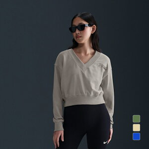 11/25聚Iōő100PobN iCL fB[X XEFbg g[i[ EBY NSW PHNX FLC CROP VNECK L/S gbv HV4857 X|[cEFA NIKE