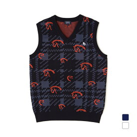 パーリーゲイツ ゴルフウェア ベスト 秋 冬 ポリエステルヤーンmm 線画馬柄JQ (0534273919) メンズ PEARLY GATES