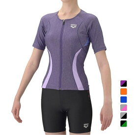 アリーナ レディス 水泳 フィットネス水着 すらっとセパ フィットネスセパレーツ カバーバック ミドルレッグ 差し込みパッド AS5SWF43L arena