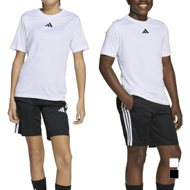 最大10％OFFクーポン 【7/18〜7/26】 アディダス ジュニア キッズ 子供 ハーフパンツ トレイン エッセンシャルズ スリーストライプス 半袖Tシャツセット KQH01 JW4973 JJ1029 スポーツウェア adidas