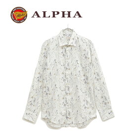 ギフト　日本製《送料無料》1897年創業アルファー【ALPHA】綿100%メンズ・長袖シャツ 日本製 洗濯可
