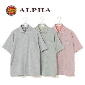 ギフト　日本製　《送料無料》1897年創業アルファー【ALPHA】 メンズ・半袖ポロシャツ