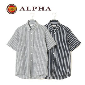 ギフト　日本製《送料無料》1897年創業アルファー【ALPHA】綿100%メンズ・半袖シャツ 日本製 洗濯可